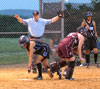 Chris Dobel works a softball game at South Tama